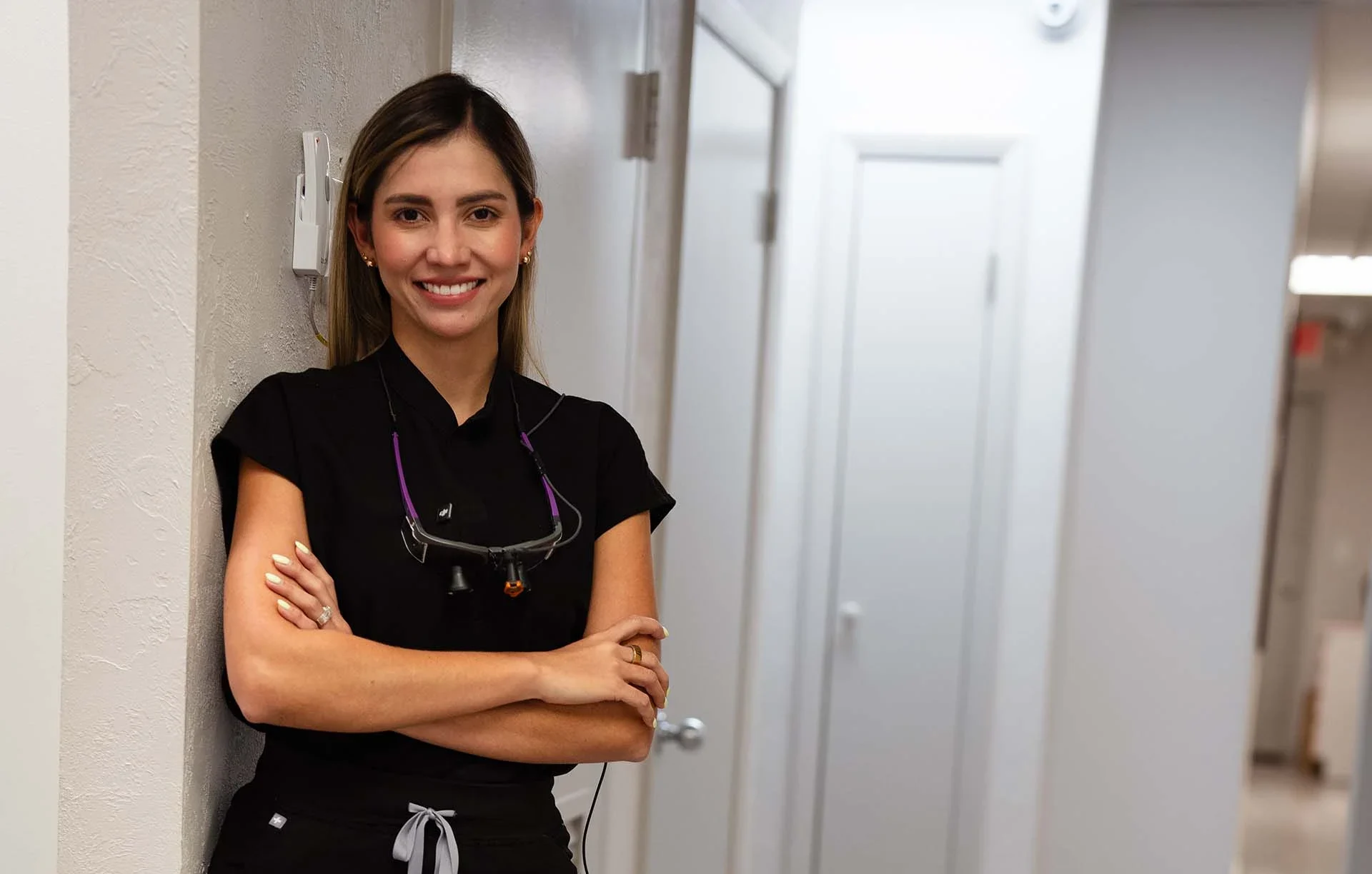 Dr Karen Giraldo hanging at work at SEDA Dental in Boca Raton