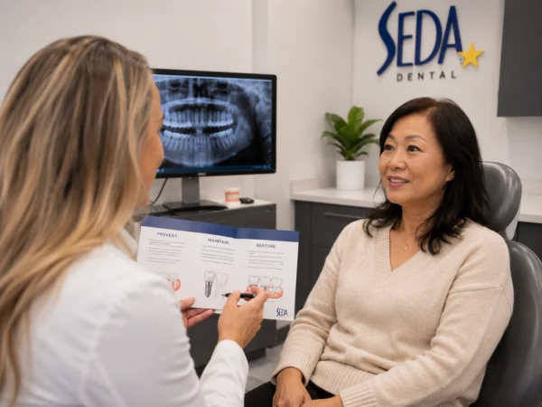Dr Sauer consulting patient in Pompano Beach SEDA Dental