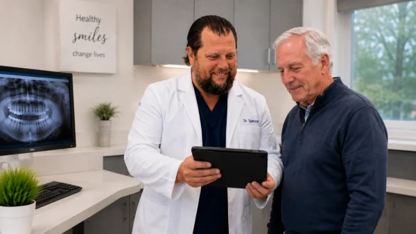 Dr. Craig Spencer with adult Braces Patient