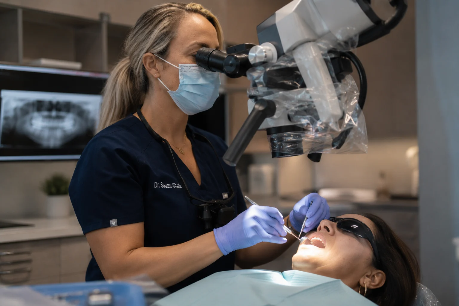 Dr. Sauers Vitale fixing patient in pain in Pompano Beach