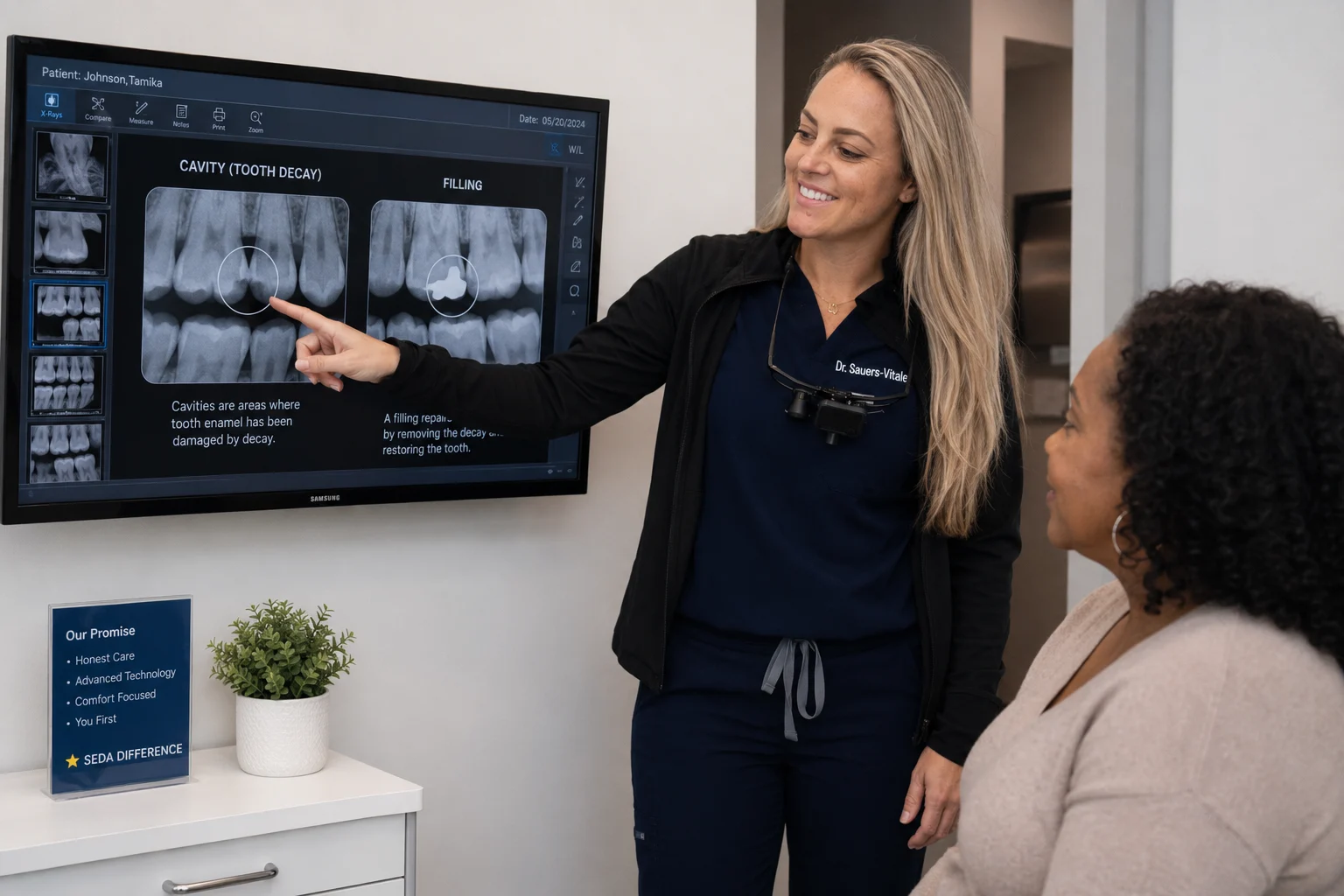 Dr. Sauers Vitale in Pompano Beach showing cavities