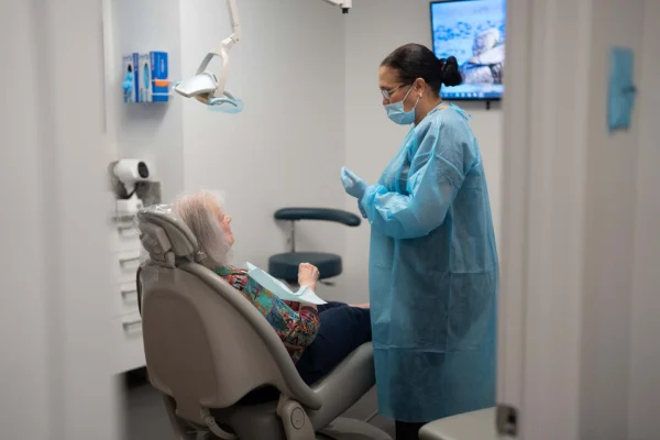 Dental appointment with patient and dentist