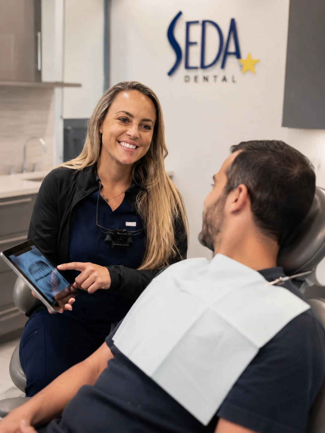 Seda Dental Dr Sauers with patient